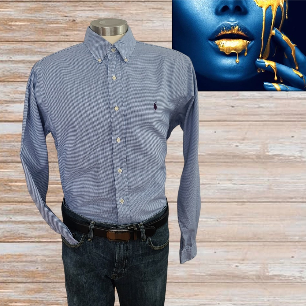 Ralph Lauren Custom Fit Long‎ Sleeve Cotton Shirt 17/XL Check